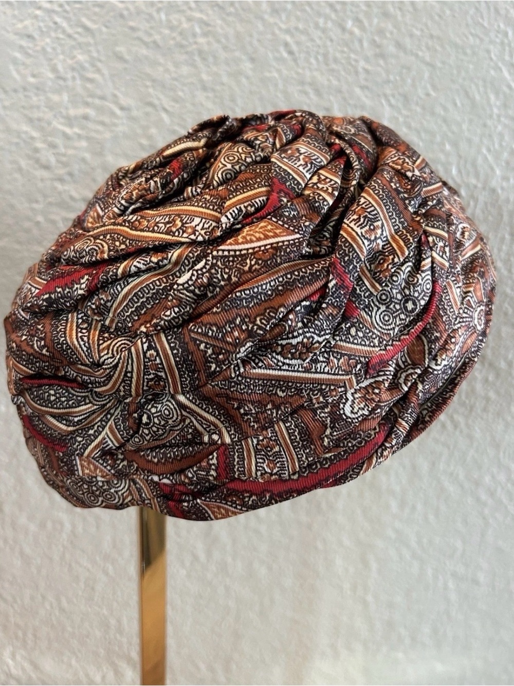 VTG 1950s Peck & Peck Fifth Ave Paisley Turban Hat Excellent Vintage Condition